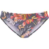 Vivance Bikini-Hose "Leilani", Damen, Gr. 34, N-Gr, grau (grau, bedruckt), Recycling-Polyamid, bedruckt, floral, Badehosen Bikini-Hose, mit Umschlagbund