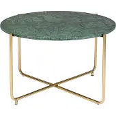 White Label Timpa Couchtisch Rund 70 cm Marmor Grün/ Gold