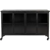 Housecraft living Ferre Kast auf Rollen Niedrig Holz/Metall Schwarz