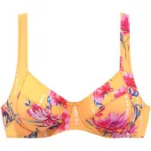 Sunseeker Bügel-Bikini-Top "Modern", Damen, Gr. 44, Cup F, gelb (gelb, bedruckt), Polyamid, bedruckt, floral, Bikini-Oberteile Bügel-Bikini-Top, in kompakterer Form