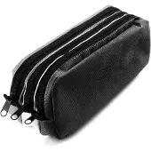 Kangaro Schlamper-Etui 3 Fächer grau / weiß / schwarz