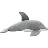 vidaXL Delfin Kuscheltier Plüsch Grau