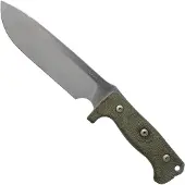 Lionsteel M7 CVG Satin, Green Canvas Micarta feststehendes Messer, Molletta Design