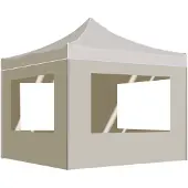 vidaXL Profi-Partyzelt Faltbar mit Wänden Aluminium 3x3 m Creme