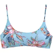 LASCANA Bustier-Bikini-Top "Malia", Damen, Gr. 42, N-Gr, blau (hellblau, bedruckt), Microfaser, Microfaser, Polyamid, bedruckt, floral, Bikini-Oberteile Bustier-Bikini-Top, mit tropischem Print