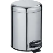 Wenko Kosmetikeimer "Leman", silber (silberfarben, schwarz), B:21cm H:24cm T:28cm, Edelstahl, Mülleimer, Kosmetikeimer, 5 Liter, BxTxH: 21x28x24 cm