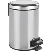 Wenko Kosmetikeimer "Leman", silber (edelstahlfarben), B:17cm H:25cm T:22,5cm, Stahl, Mülleimer, Kosmetikeimer, 3 Liter, BxTxH: 17x25x22,5 cm
