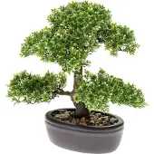 Botanic-Haus Kunstbonsai "Ficus Bonsai", grün, B:32cm H:32cm T:32cm Ø:32cm, Kunststoff, Kunstpflanzen, Kunstbonsai