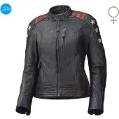 Held Laxy Damen Motorrad Lederjacke (Black/Red,40)