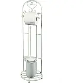 Ambiente Haus Toilettenpapierhalter "Antik", weiß, B:21cm H:81cm, Eisen, Keramik, Toilettenpapierhalter, Toilettenpapierhalter, antikweiß