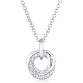 Elli Kette mit Anhänger "Halskette Kreis Ringe Zirkonia 925 Silber" Gr. 45, silber, Halsketten, Damen, ohne Stein, Silber 925 (Sterlingsilber), Kette mit Anhänger