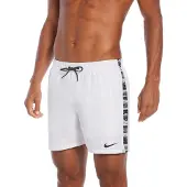 Nike Logo Tape 5" Volley Shorts Herren weiß
