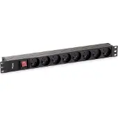 Equip 333285, 1U, Horizontal, Kunststoff, Schwarz, 8 AC-Ausgänge, 1,8 m