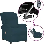 vidaXL Elektrischer Massagesessel Blau Samt