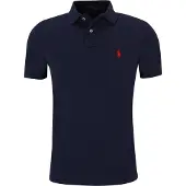 Ralph Lauren für Herren. 710782592008 Marineblaues Piqué-Poloshirt (XS), Lässig, Baumwolle, Kurzarm