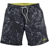 s.Oliver Badeshorts "Blade", Herren, Gr. XXL (58/60), N-Gr, schwarz (schwarz, bedruckt), Polyester, bedruckt, Badehosen Badeshorts, mit trendigem Palmenprint