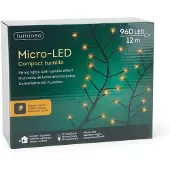 Kaemingk Lumineo Lichterkette Compact Twinkle 960 ED klassisch warm außen 12 m schwarz