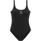 Elbsand Badeanzug , Damen, Gr. 36, Cup C/D, schwarz, Microfaser, unifarben, Badeanzüge Badeanzug, mit Logoaufdruck vorn