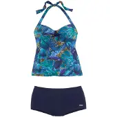 LASCANA Tankini , Damen, Gr. 42, Cup C, blau (blau, bedruckt), Polyamid, bedruckt, Bikini-Sets Tankini, mit Hotpants, Topseller