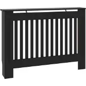 vidaXL Heizkörperverkleidung Schwarz 112x19x81,5 cm Holzwerkstoff