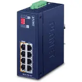 Planet IP30 Industrial 4-port, 10,100,1000 Mbit/s, IEEE 802.3, IEEE 802.3ab, IEEE 802.3at, IEEE 802.3bt, IEEE 802.3u, Blau, Metall, IP30, FCC Part 15 Class A, CE