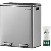 OEM Küchenmüllabfall - 2-Teller - Mülltrennungssystem - Chrom - 60 L