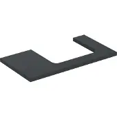 Geberit Waschtisch-Platte One 90x3x47cm, lava/lackiert ma, Ausschn re