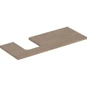 Geberit Waschtisch-Platte One 120x3x47cm, Eiche/Mela Holz, Ausschn li