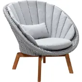 Cane-Line Lounge Sessel Peacock braun, Designer Johannes Foersom & Peter Hiort-Lorenzen, 91x87x93 cm