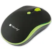 Techly IM 1600-WT-BGW, Beidhändig, Optisch, RF Wireless, 1600 DPI, Schwarz, Grün