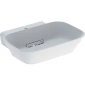 Geberit Aufsatzwaschtisch One 50x42,5cm, Schale, HL mi, o Ü, w ma/Bl h