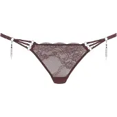 LASCANA String , Damen, Gr. 44/46, Microtouch, rot (weinrot), Microtouch, Obermaterial: 88% Polyamid, 12% Elasthan, figurbetont, Unterhosen String, mit extravaganten Glitzeraccessoires