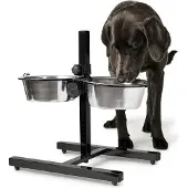 Hunter - Bar mit 2 Edelstahlnäpfen Basic - Hundezubehör Gr 2 x 1,8 l - max. 40 cm edelstahl
