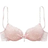 LASCANA Push-up-BH , Damen, Gr. 80, Cup C, rosa (rose, creme), Microtouch, Obermaterial: 60% Polyamid, 35% Polyester, 5% Elasthan, BHs Push-up-BH, mit einzigartigen Kunstperlen-Details, sexy Dessous