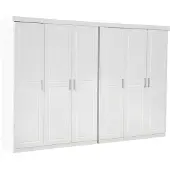 Ebuy24 Magnus Kleiderschrank 6-Trg. Breite 280 cm, Höhe 190 cm weiß.