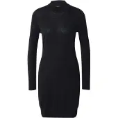 Superdry für Damen. W8011223A Langärmeliges Strickkleid aus schwarzer Wolle (M), Lässig, Baumwolle, Langarm