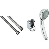 Creavit Aloni Handbrausegarnitur komplett mit Halter und Brauseschlauch Chrom