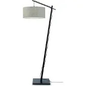 Good&Mojo Stehlampe Andes Bambus Dunkler Leinen