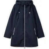 Sheego Langjacke "Outdoorjacke Kapuzenjacke in A-Linie", Damen, Gr. 58, nachtblau, Sportlich, Jacken Langjacke