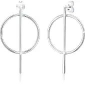 Elli Paar Ohrstecker "Ohrringe Ohrstecker Rund Bicolor 925 Sterling Silber vergoldet" Gr. 35, silber, Ohrringe, Damen, 35, ohne Stein, Silber 925 (Sterlingsilber), Paar Ohrstecker