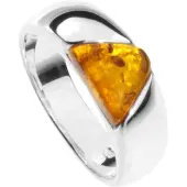 Ostsee-Schmuck Fingerring "- Asta - Silber 925/000 - Bernstein" Gr. 64, silber (silber 925, silberfarben, weiß), Fingerringe, Damen, 64, Fingerring