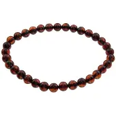 Ostsee-Schmuck Armband "- Kugel 6 mm - Bernstein -" Gr. 19, braun (bernsteinfarben, braun), Armbänder, Damen, Bernstein, Armband