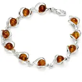 Ostsee-Schmuck Armband "- Isabella - Silber 925/000 - Bernstein" Gr. 19, silber (silber 925, silberfarben, weiß), Armbänder, Damen, Silber 925 (Sterlingsilber), Armband
