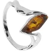 Ostsee-Schmuck Fingerring "- Annelie - Silber 925/000 - Bernstein" Gr. 54, silber (silber 925, silberfarben, weiß), Fingerringe, Damen, 54, Fingerring
