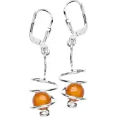 Ostsee-Schmuck Ohrhänger - Spirale - Silber 925/000 - Bernstein Silber
