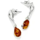 Ostsee-Schmuck Paar Ohrhänger "- Milly - Silber 925/000 - Bernstein" Gr. 26, silber (silber 925, silberfarben, weiß), Ohrringe, Damen, 26, Silber 925 (Sterlingsilber), Paar Ohrhänger
