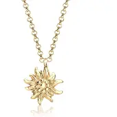 Elli Kette mit Anhänger "Halskette Edelweiss Symbol Anhänger Tracht 925 Sterling Silber" Gr. 40, gold, Halsketten, Damen, ohne Stein, Silber 925 (Sterlingsilber), Kette mit Anhänger
