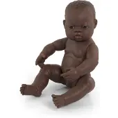 Miniland Babypuppe neugeborener afrikanischer Junge 40cm-31003, Merhfarbig