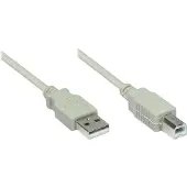 Alcasa 2510-2OF, 1,8 m, USB A, USB B, USB 2.0, Stecker/Stecker, Grau