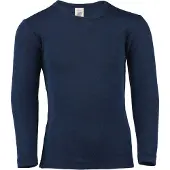 Engel - Kinder Unterhemd L/S - Merinounterwäsche Gr 152 blau